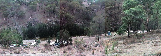 Panoramic shot of camping area from race track.